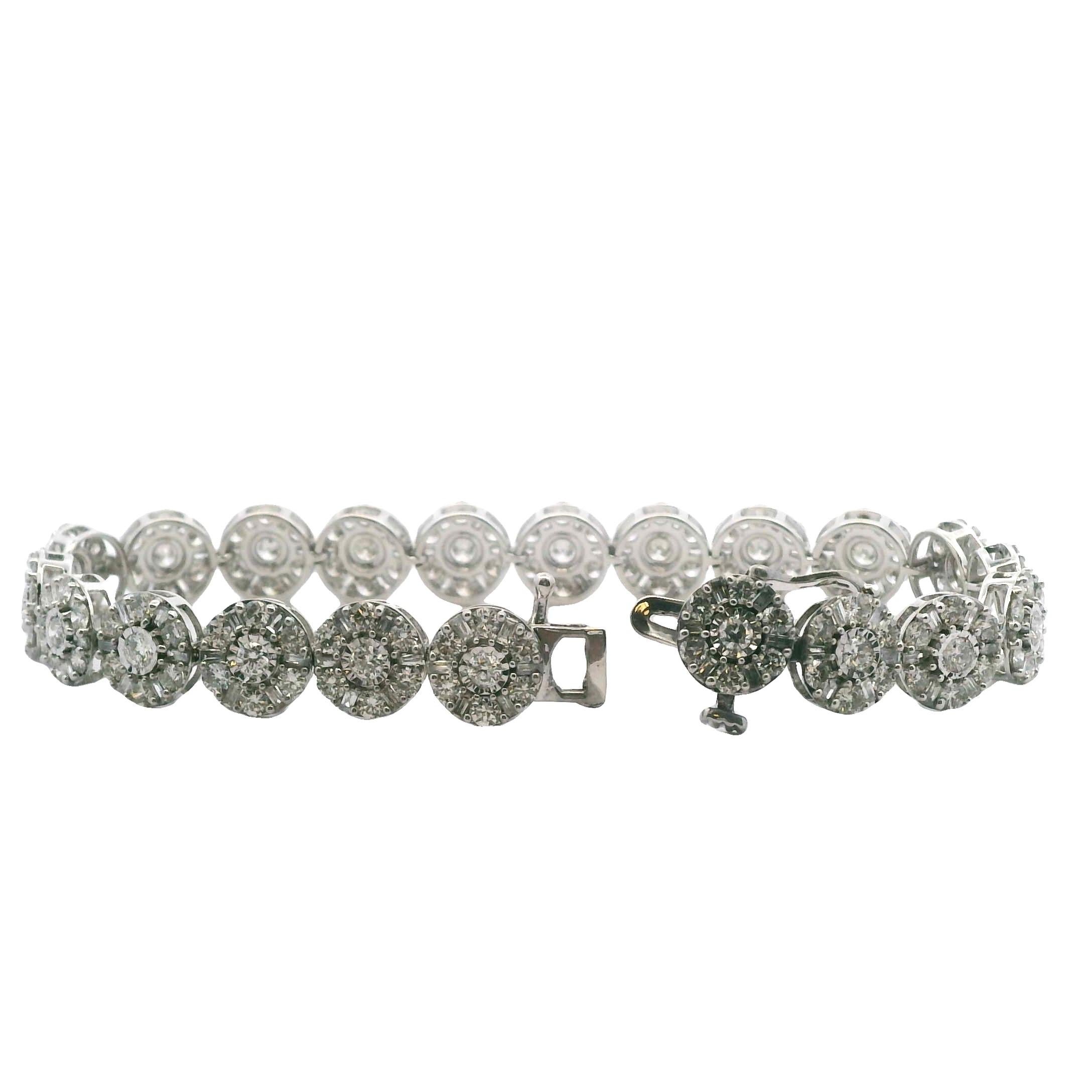 Bracciale a maglie in oro bianco 10k con diamante 6,55 TCW Contemporary 3