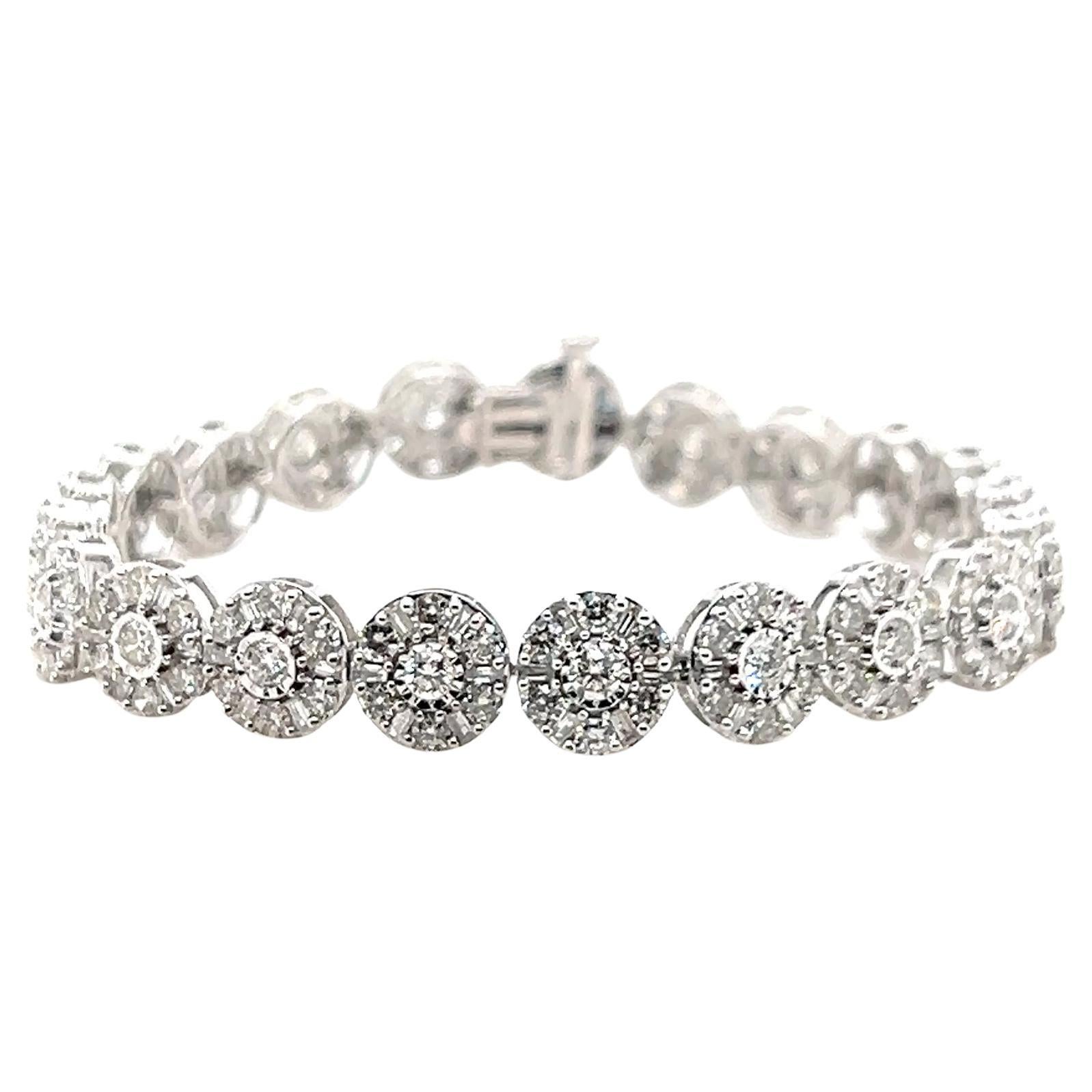 Contemporary 6,55 TCW Diamant 10k Weißgold Link-Armband