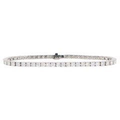 Contemporary 6.82ct Diamond Line Tennis Bracelet in White Gold