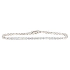 Contemporary 6.96ct Diamond Line Tennis Bracelet in White Gold
