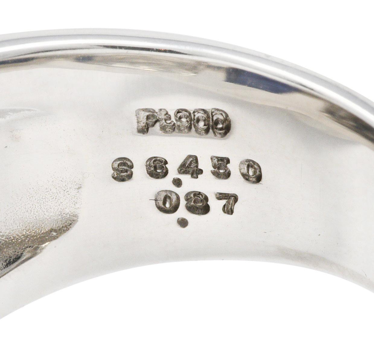 Contemporary 7.32 Carats Sapphire Diamond Platinum Unisex Men's Ring 3