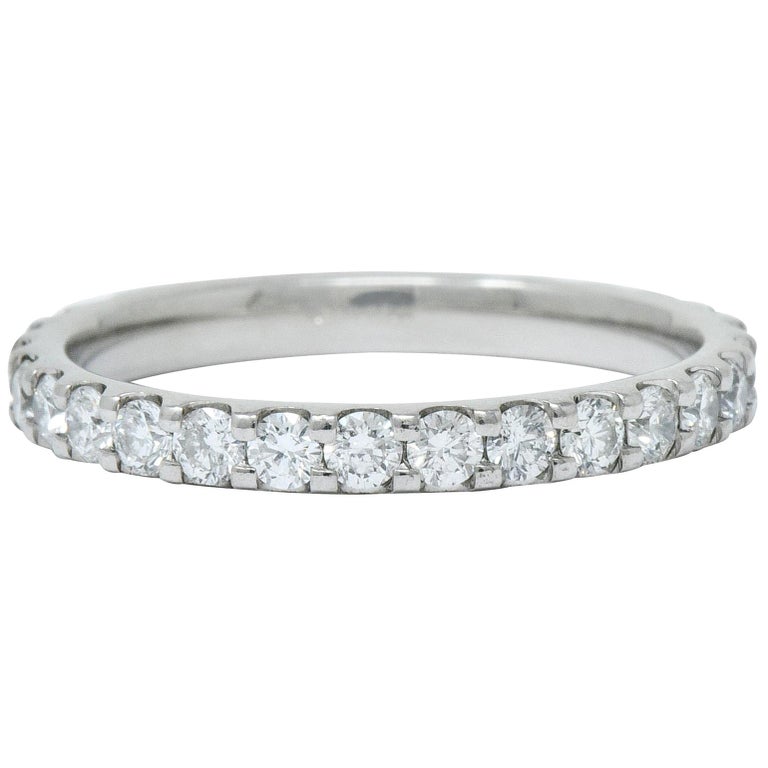 Contemporary .75 Carat Diamond Platinum Anniversary Band Ring at 1stDibs