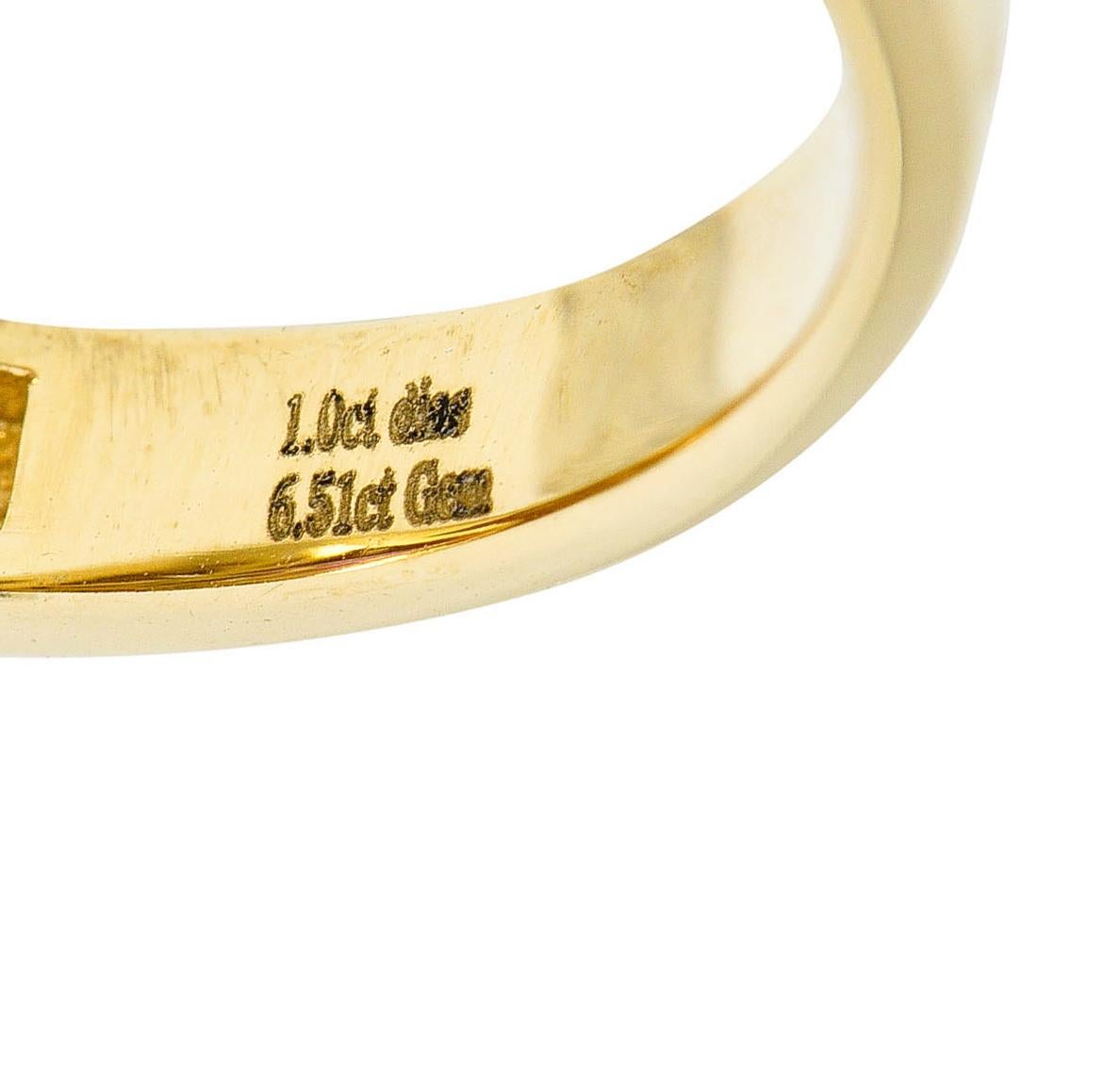 Contemporary 7.51 Carats Spinel Diamond 14 Karat Gold Gemstone Ring For ...