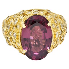 Contemporary 7.51 Carats Spinel Diamond 14 Karat Gold Gemstone Ring Contemporary 7.51 Carats Spinel Diamond 14 Karat Gold Gemstone Ring