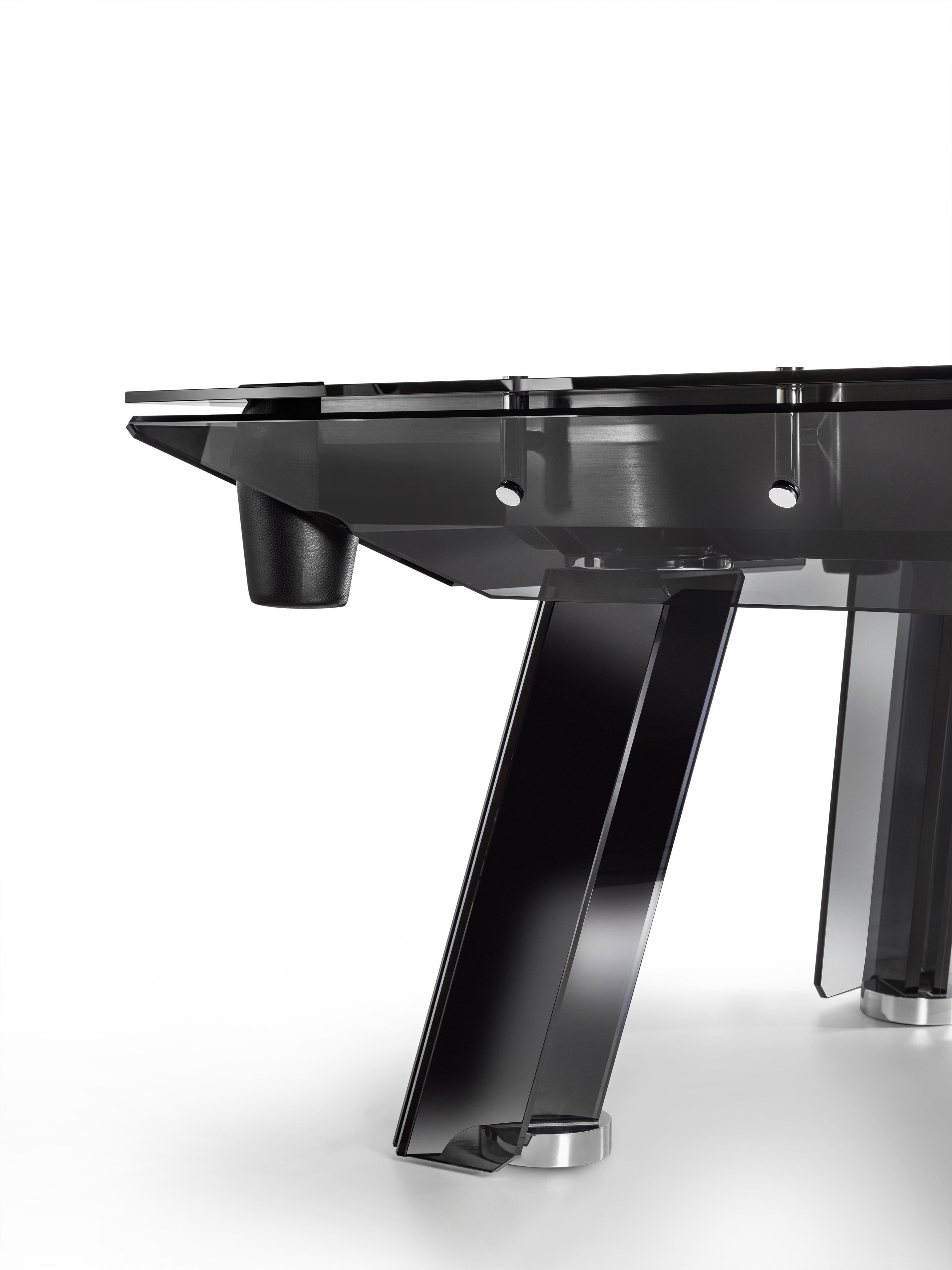 XXIe siècle et contemporain Table de billard contemporaine 7f Filotto Dark Glass par IMPATIA en vente