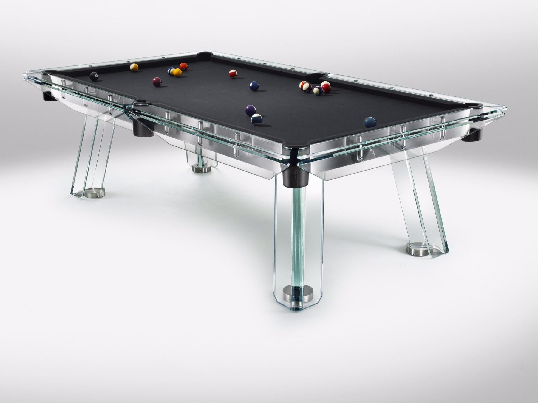 Contemporary 7f Filotto Glass Pool Table by Impatia In New Condition For Sale In Milan, IT