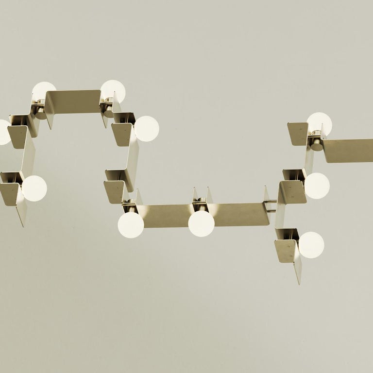 Contemporary 8 Element Lapel Chandelier by Astraeus Clarke Made in