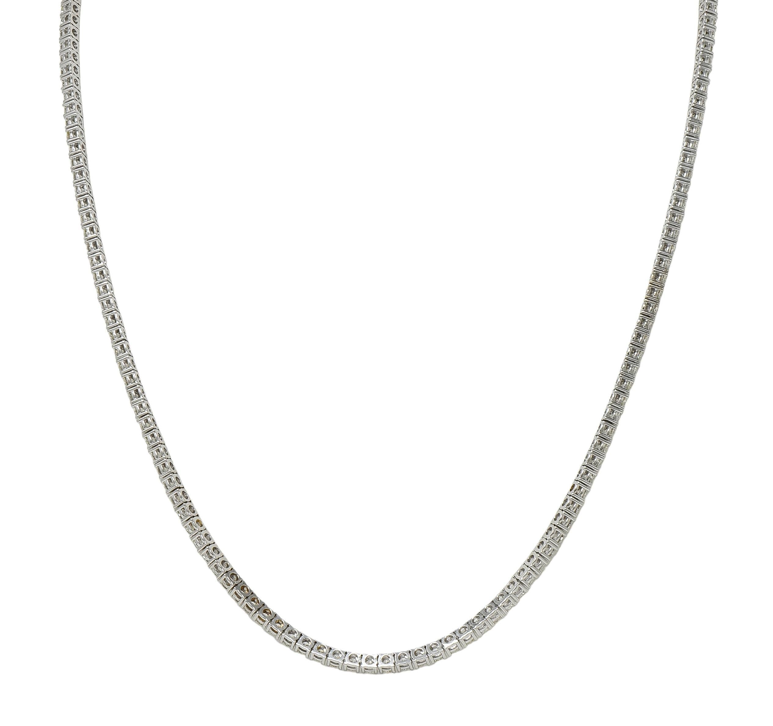 Collier Riviera en or 14K avec diamants ronds et brillants 8,75 CTW Excellent état - En vente à Philadelphia, PA