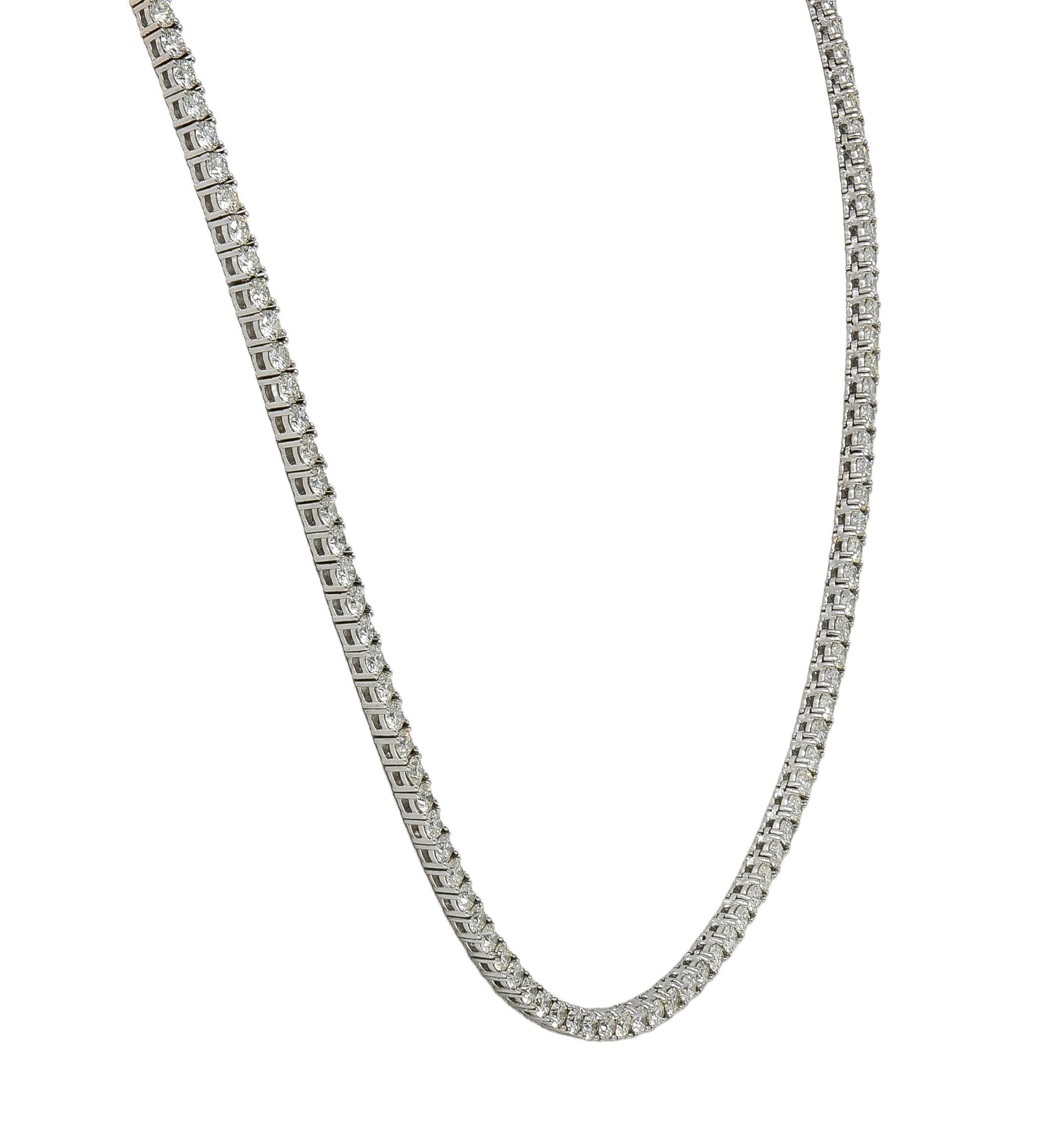 Collier Riviera en or 14K avec diamants ronds et brillants 8,75 CTW Pour femmes en vente