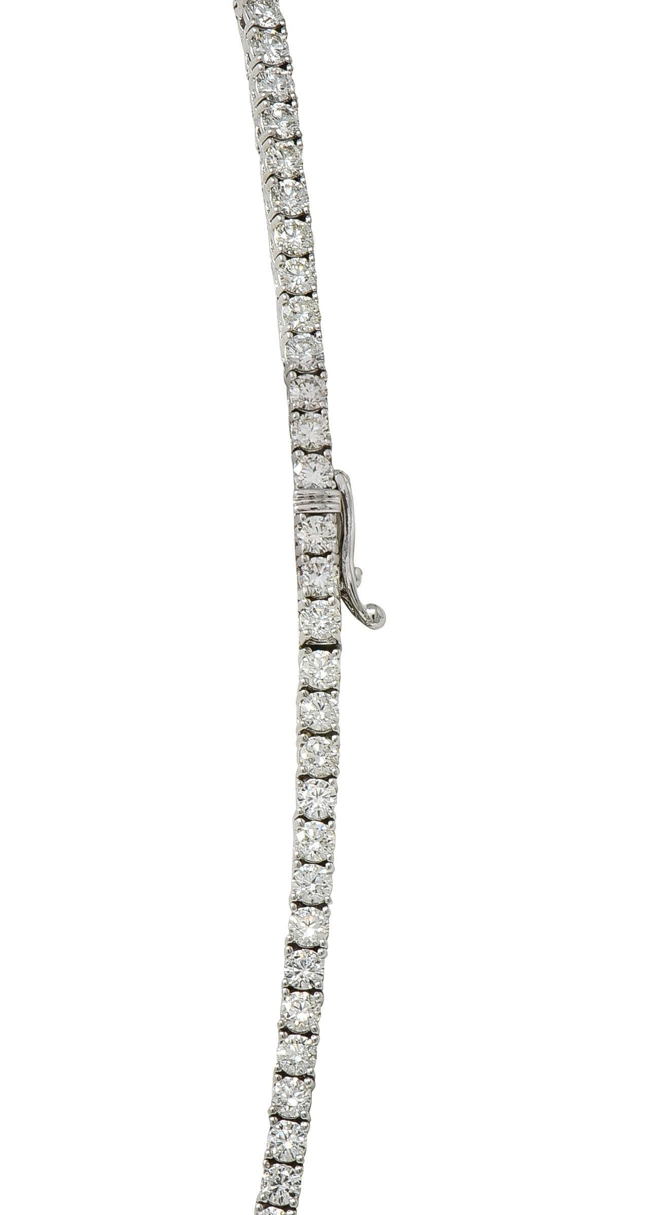 Collier Riviera en or 14K avec diamants ronds et brillants 8,75 CTW en vente 1