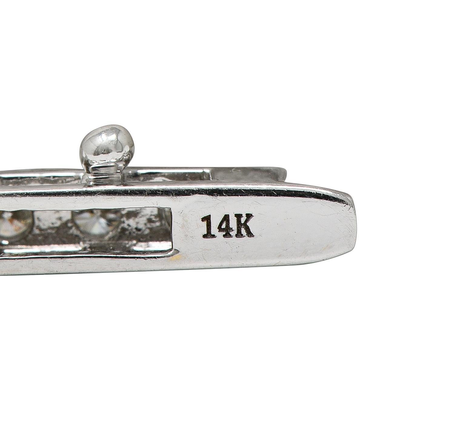 Collier Riviera en or 14K avec diamants ronds et brillants 8,75 CTW en vente 2