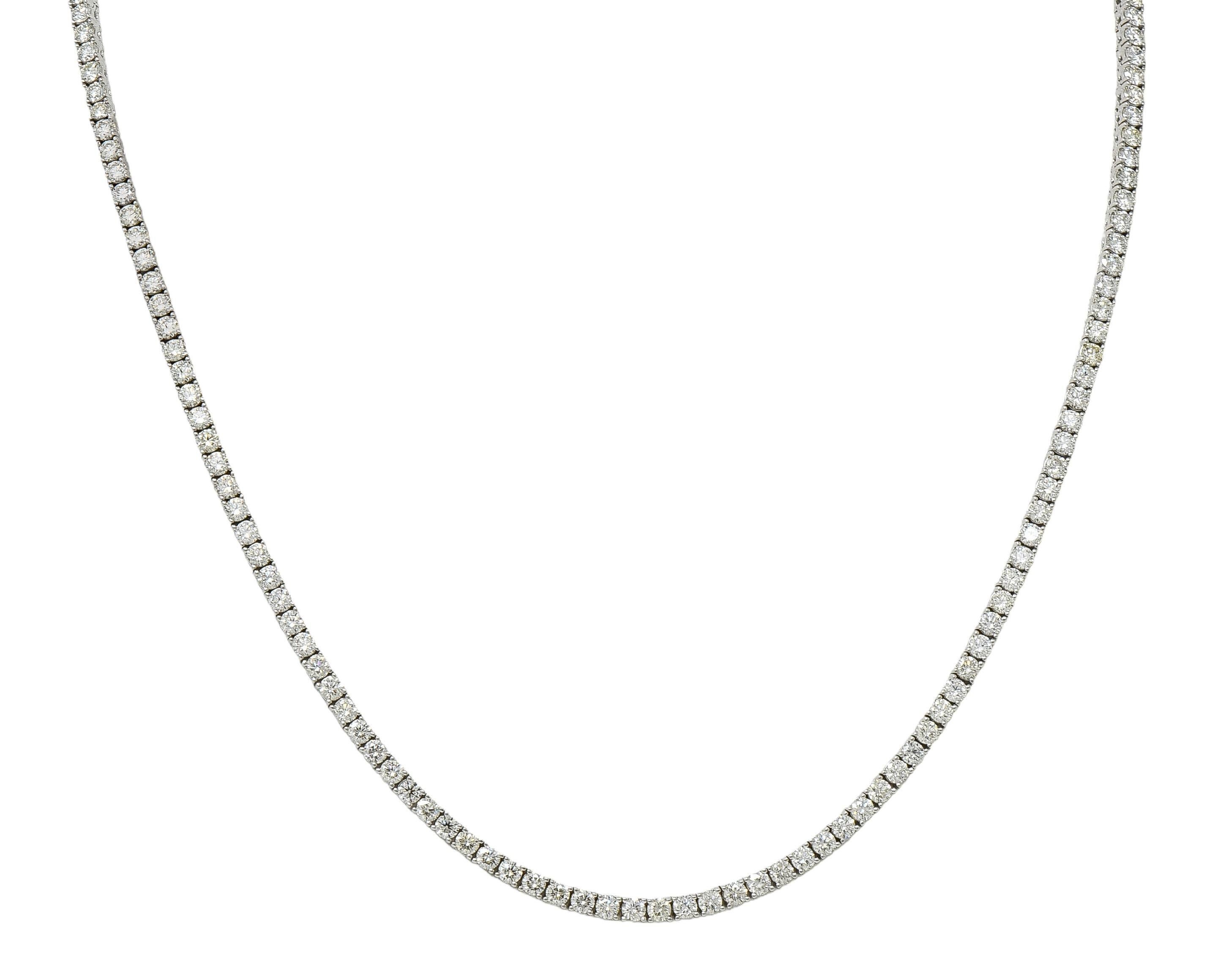 Collier Riviera en or 14K avec diamants ronds et brillants 8,75 CTW en vente 3