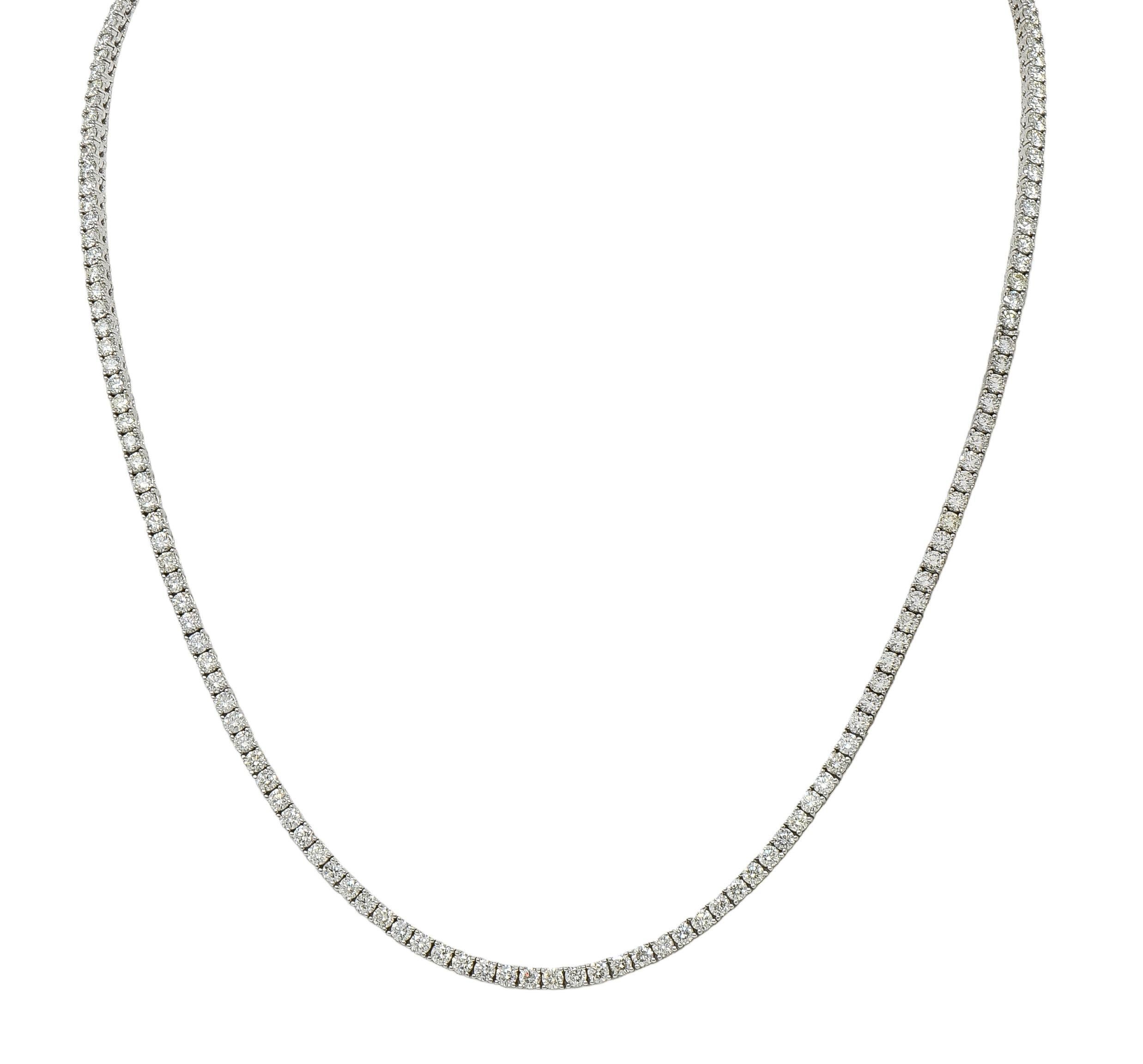 Collier Riviera en or 14K avec diamants ronds et brillants 8,75 CTW