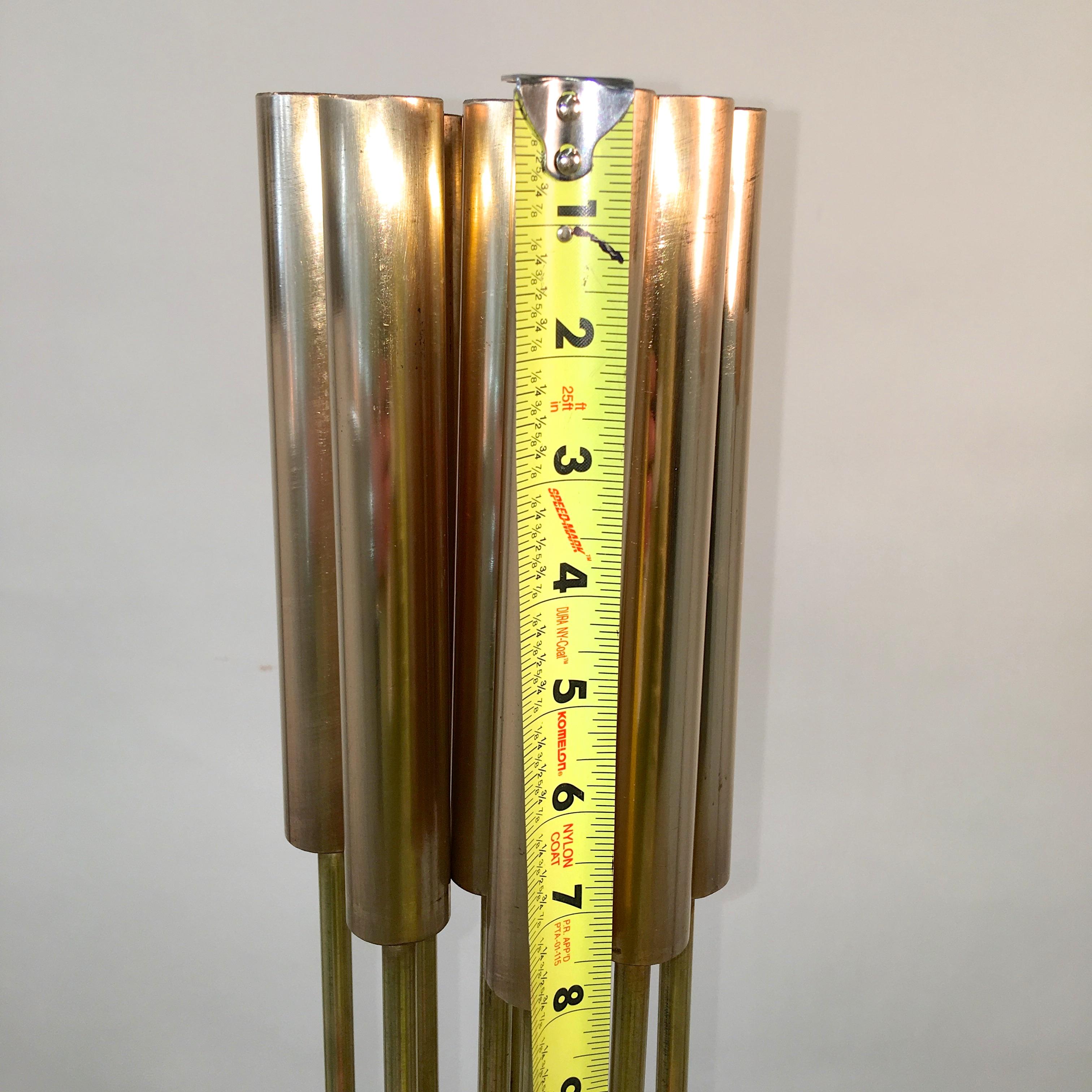 Contemporary 9-Rod Brass Kinetic Sound Sculpture 12