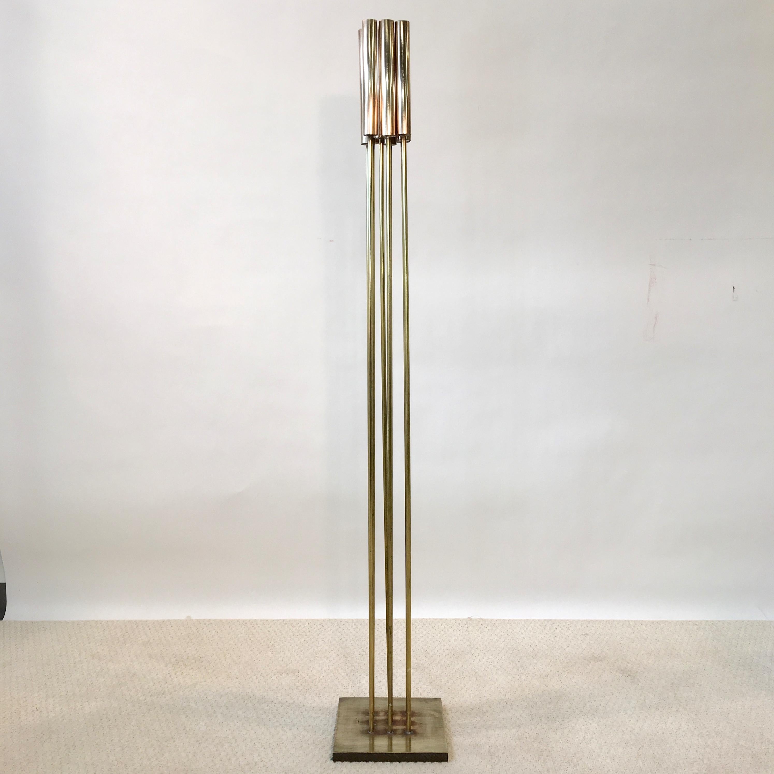 Mid-Century Modern Contemporary 9-Rod Brass Kinetic Sound Sculpture