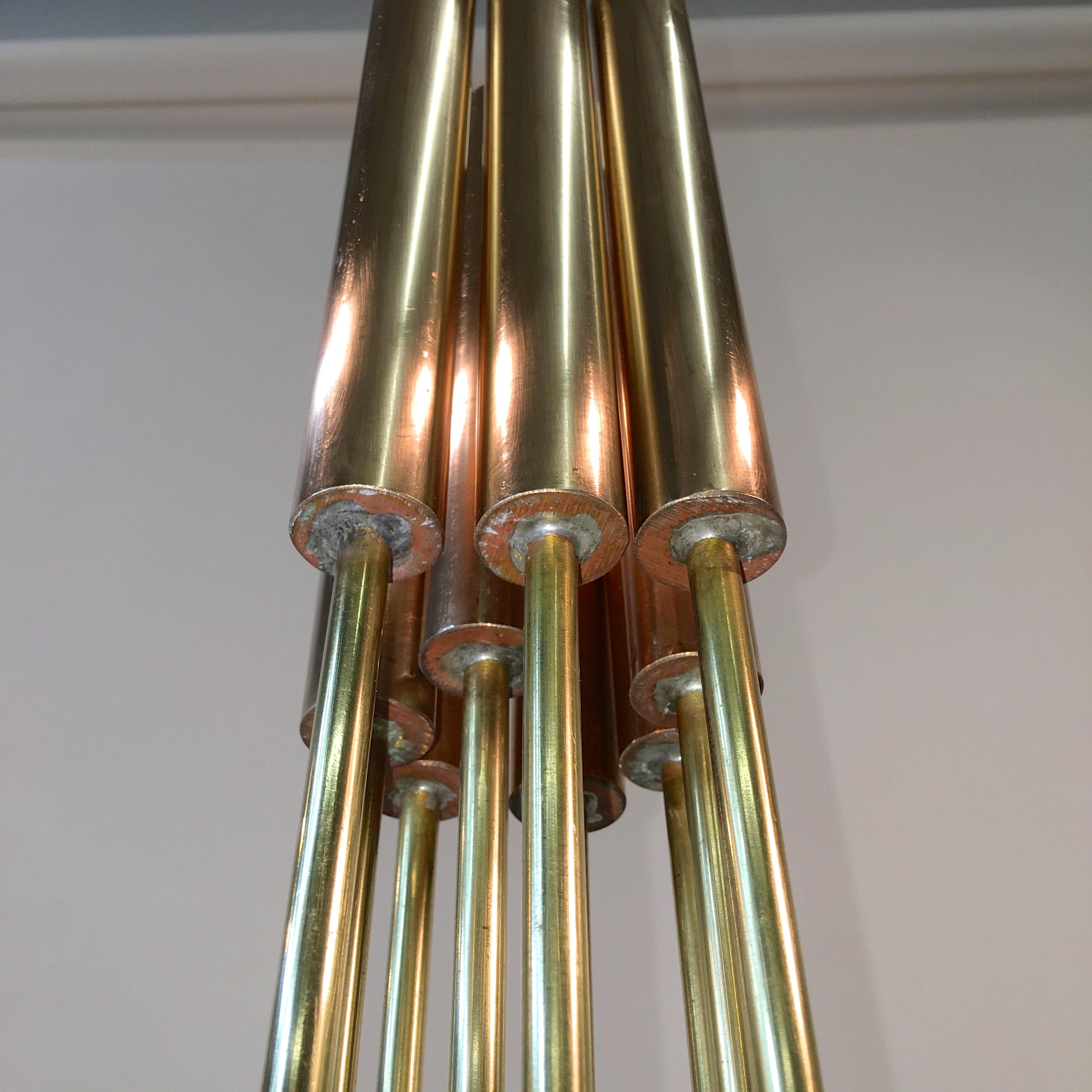 Contemporary 9-Rod Brass Kinetic Sound Sculpture 1