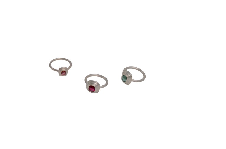 Contemporary 925 Sterling Silver Tourmaline Cocktail Ring In New Condition For Sale In Schwaz, AT