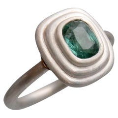Contemporary 925 Sterling Silver Tourmaline Cocktail Ring