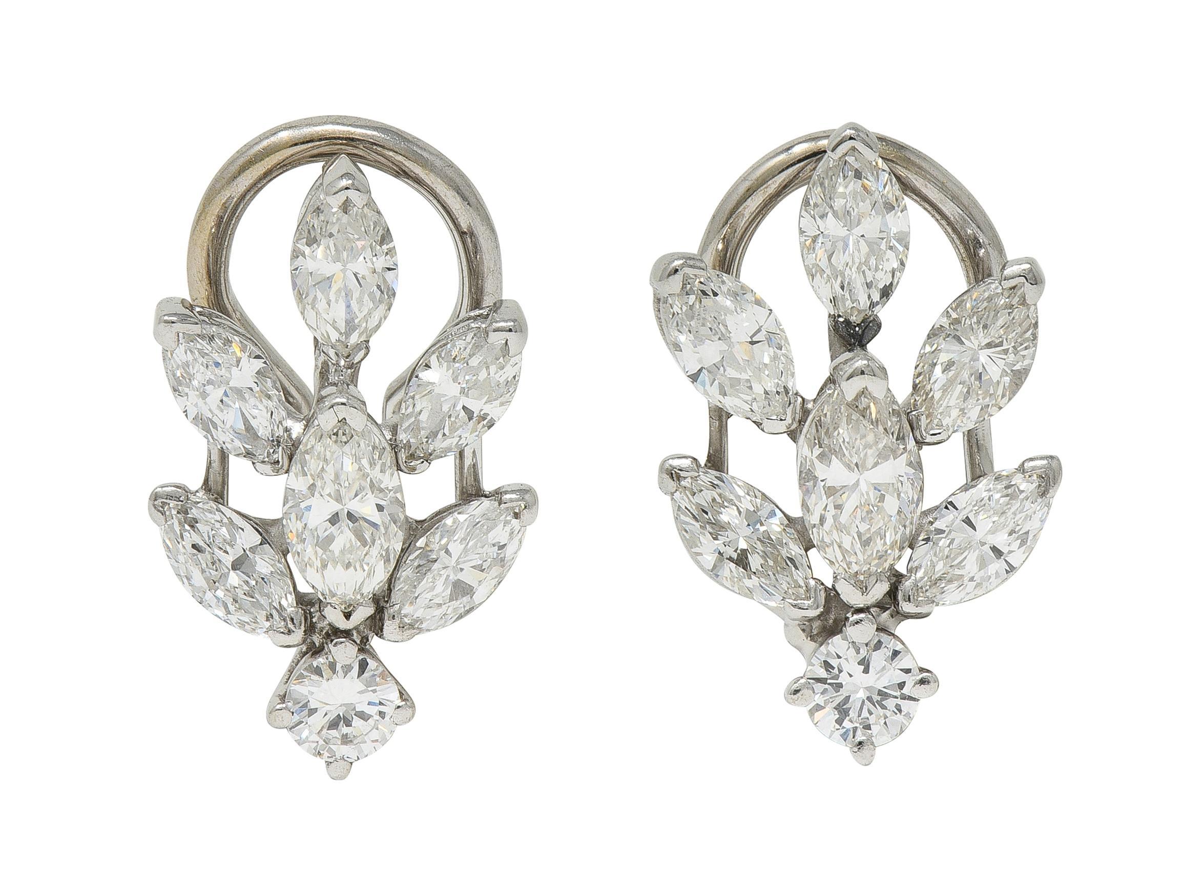 Pear Cut Contemporary 9.48 CTW Tanzanite Diamond 14K Gold Day-To-Night Halo Drop Earrings For Sale