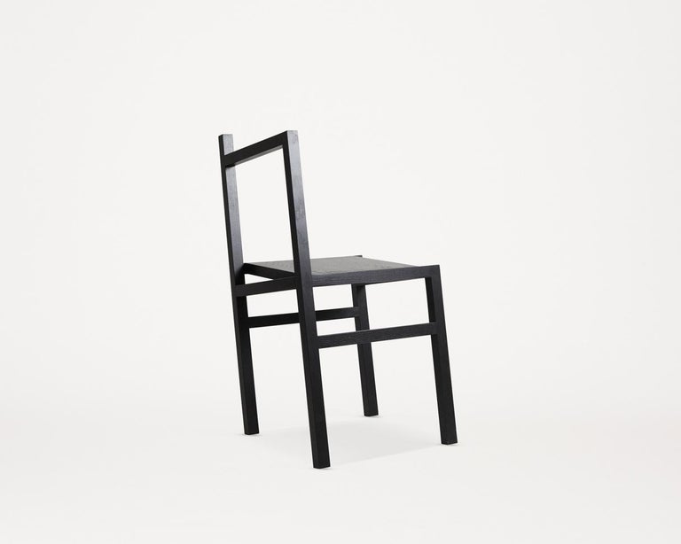 Scandinavian Modern Frama Contemporary Scandinavian Minimal Design 9.5° Chair in Black Stained Ash  For Sale
