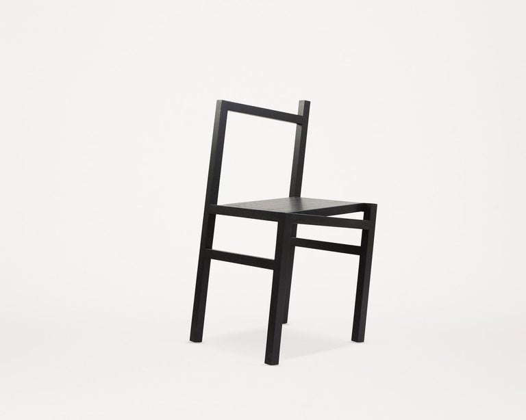 Swedish Frama Contemporary Scandinavian Minimal Design 9.5° Chair in Black Stained Ash  For Sale