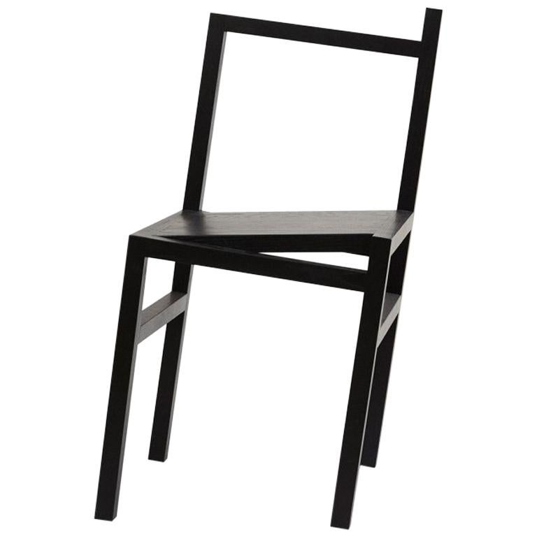 FRAMA Contemporary Scandinavian Minimal Design 9.5° Chair in Black Stained Ash 