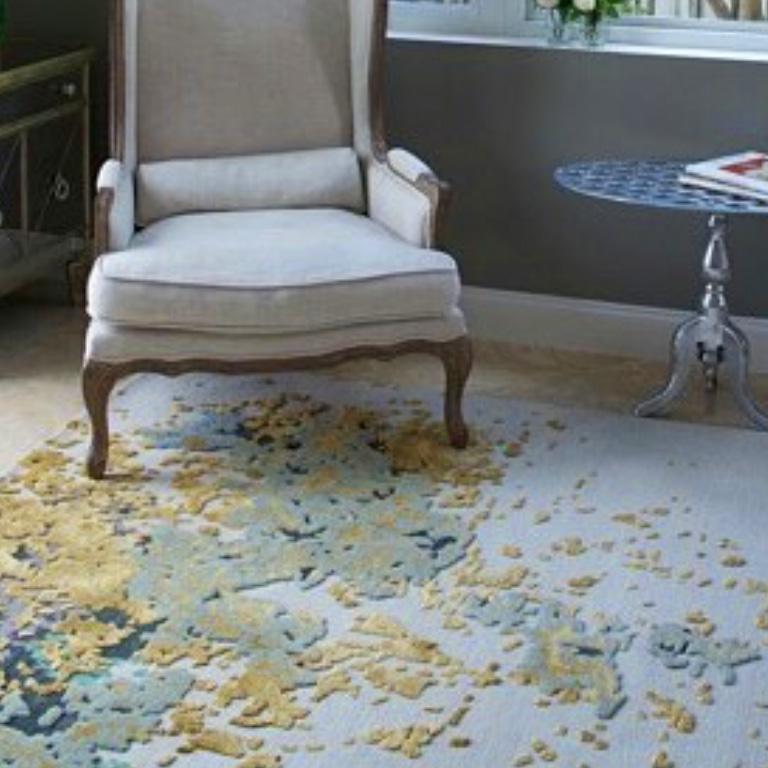 gold abstract rug
