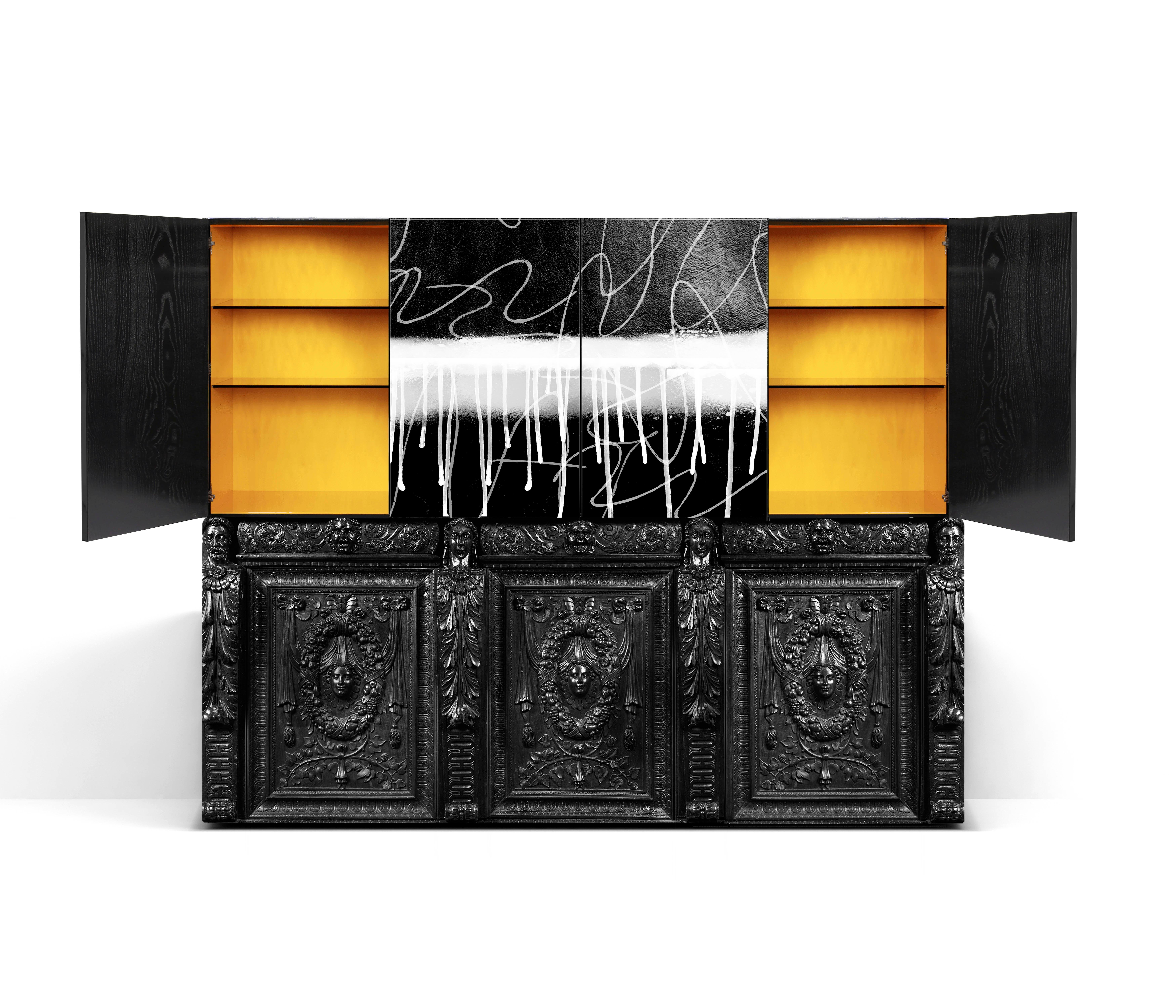 Abigail Sideboard and hutch 7 Door Cabinet is a stunning design, combining old and modern woodcraft. Perfect for those that have a love of fine detailing. Every inch a statement of eternal charm. Truly combining superb style along with an excellent