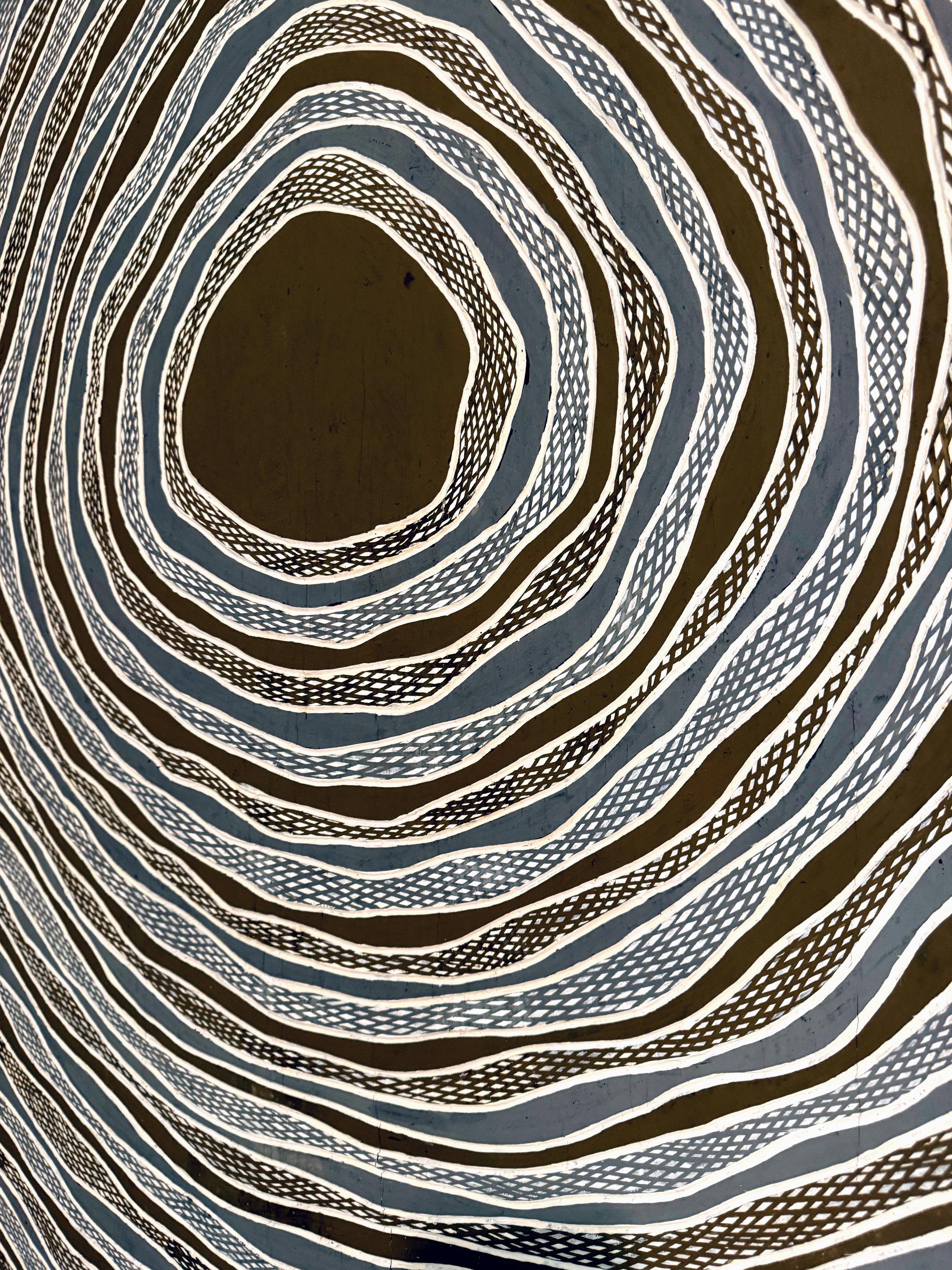 Zeitgenössische Aborigine-Kunst auf Rinde von Gunybi Ganambarr Provenienz im Angebot 2