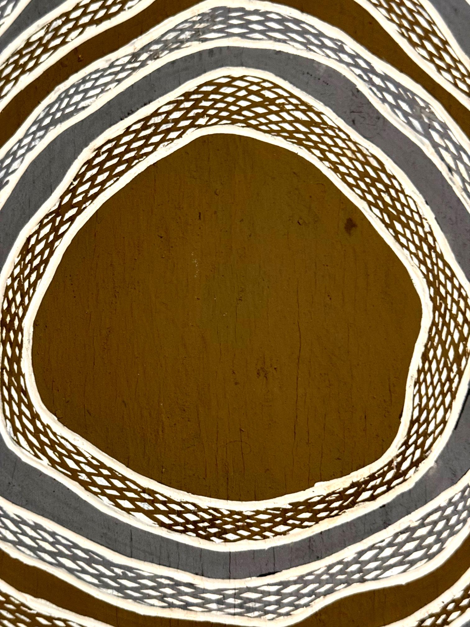 Zeitgenössische Aborigine-Kunst auf Rinde von Gunybi Ganambarr Provenienz im Angebot 4