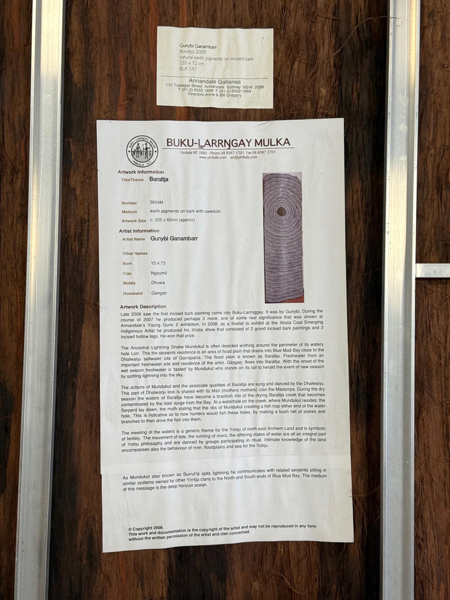 Zeitgenössische Aborigine-Kunst auf Rinde von Gunybi Ganambarr Provenienz im Angebot 8