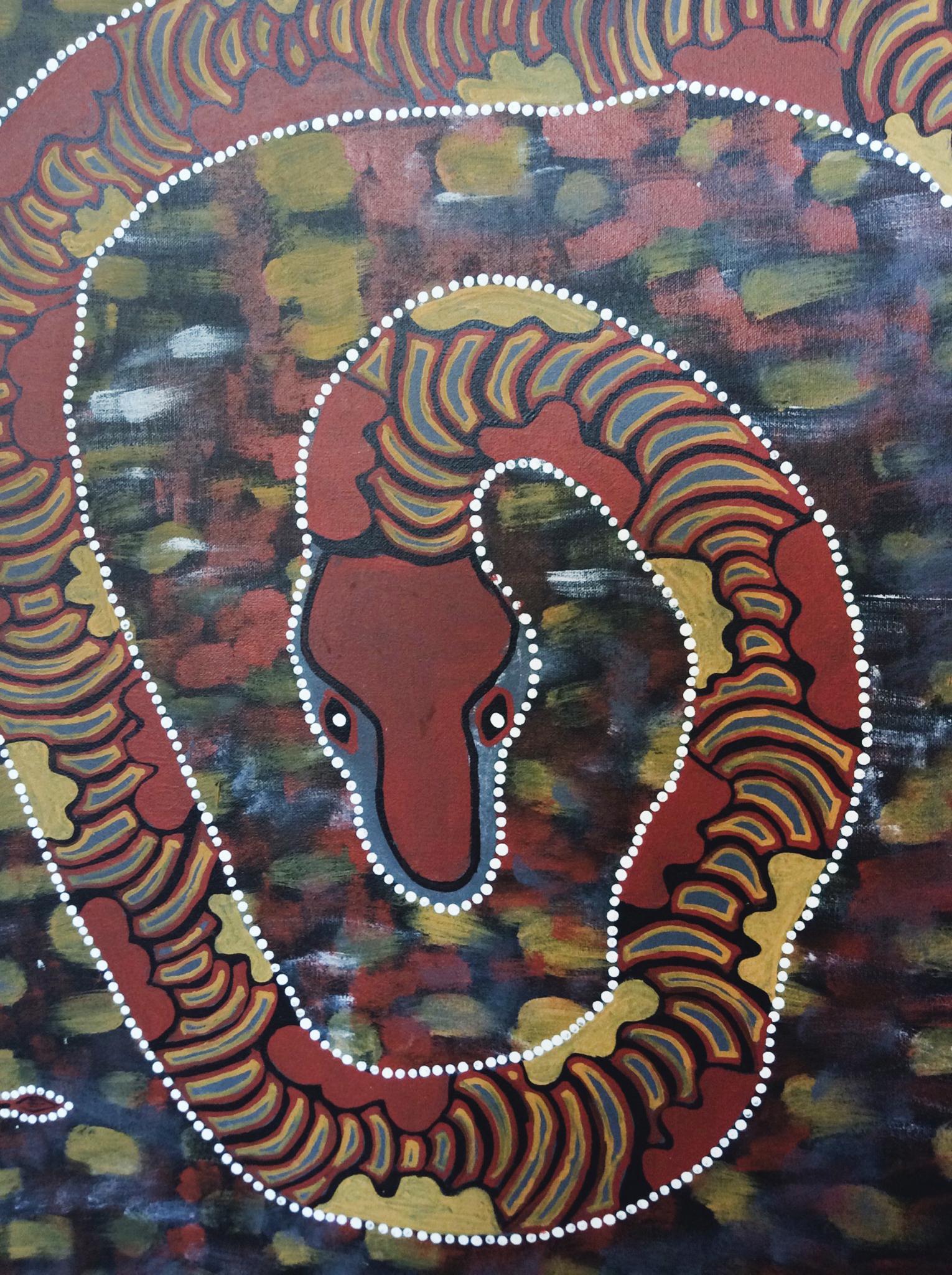 Canvas Contemporary Aboriginal Painting For Sale