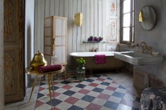 Contemporary, Absolut, Cabinet in Full-Grain Leather Handcrafted in Bas-Relief