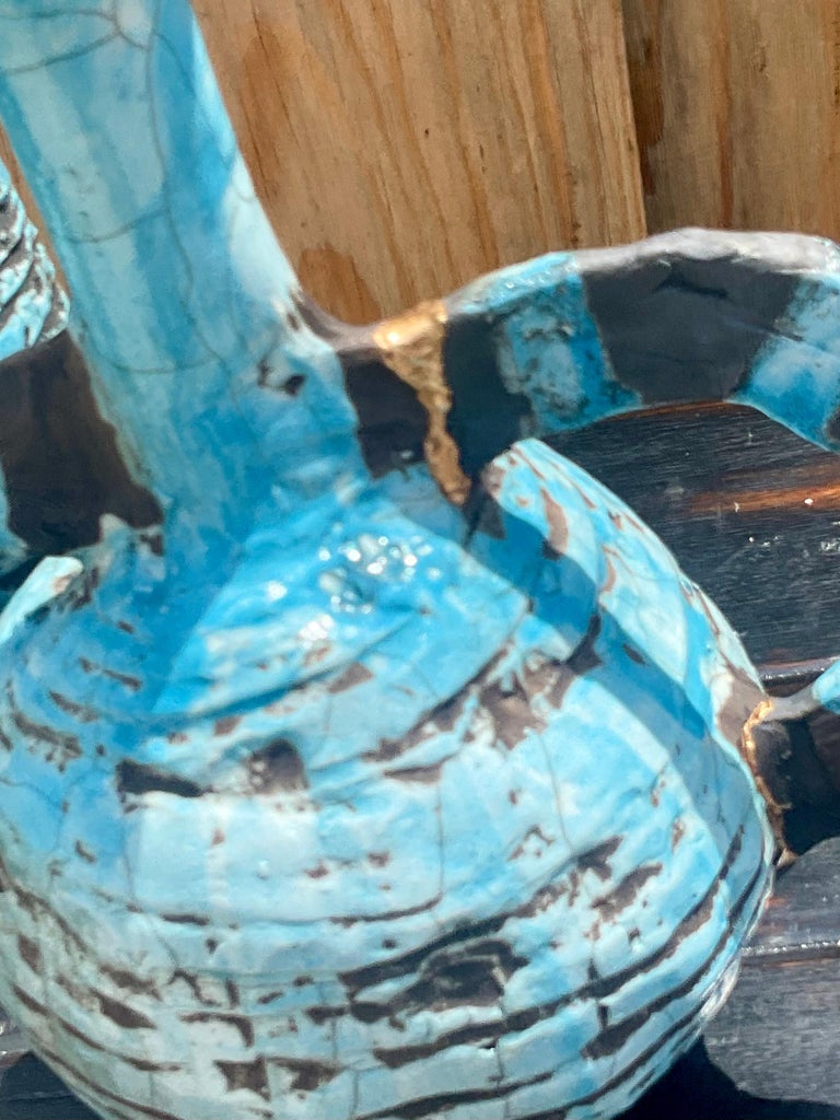 Contemporary Abstract Absurdism Raku Fired Pottery Signed Heck at ...