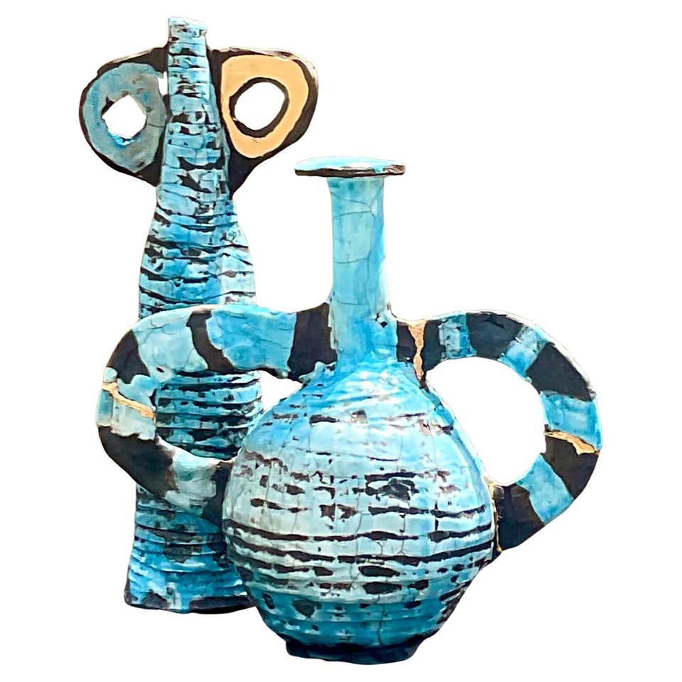 Contemporary Abstract Absurdism Raku Fired Pottery Signed Heck at ...