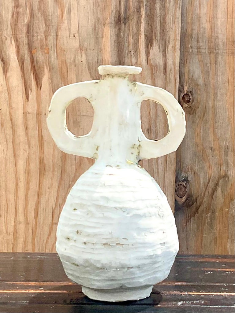 Contemporary Abstract Absurdism Raku Fired Pottery Vase Signed Heck at ...