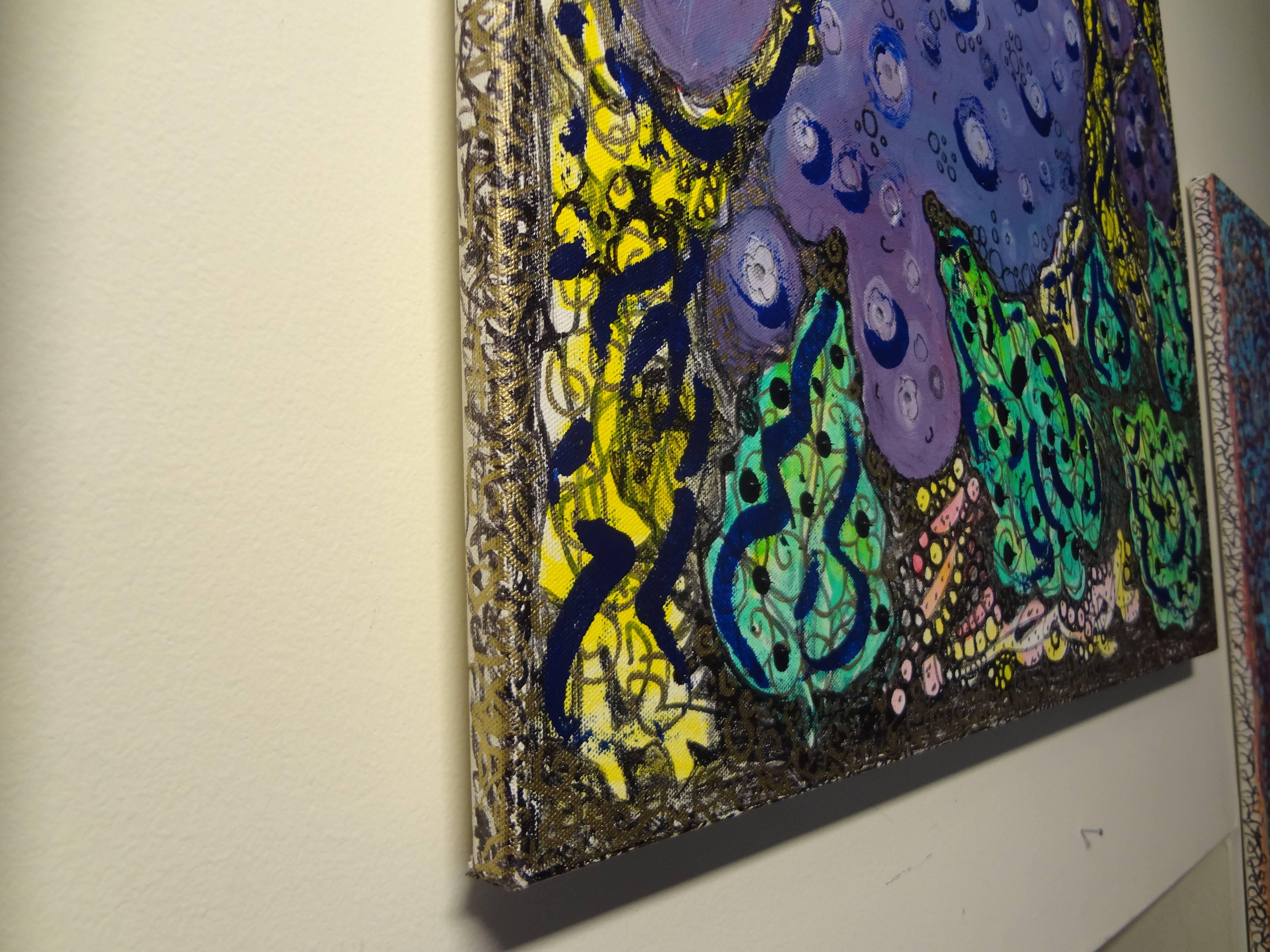Zeitgenössisches abstraktes Acrylgemälde auf Leinwand von Javier Barrionuevo im Zustand „Gut“ in Houston, TX