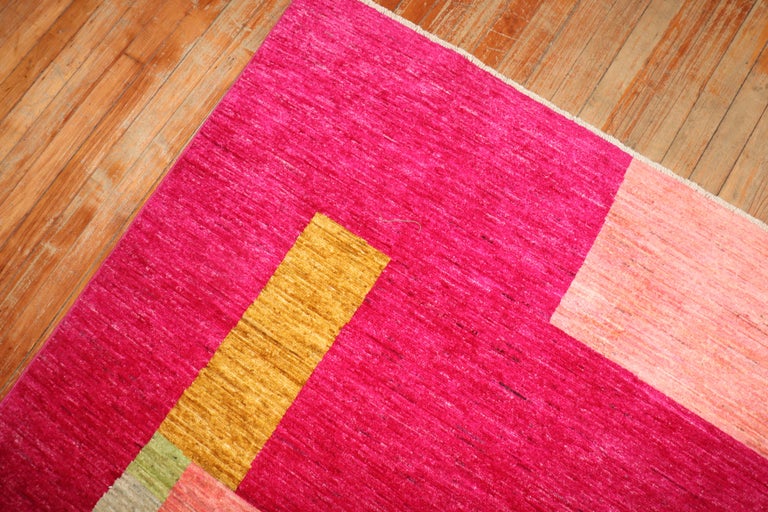 Contemporary Abstract Afghan Square Rug For Sale at 1stDibs