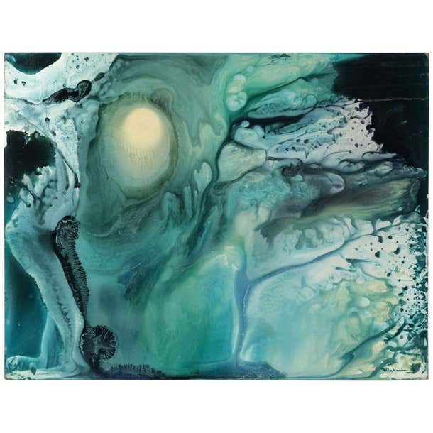 Contemporary Abstract Art Dated 1982 Signature Illegible, Painting on ...