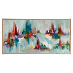 Contemporary Abstract Art/Painting - Cityscape Style - Oak Frame
