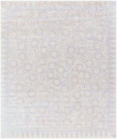 Contemporary Abstract Beige Banana Silk Carpet "Marguerite" by Doris Leslie Blau