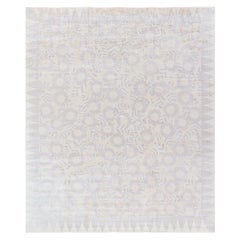 Contemporary Abstract Beige Banana Silk Carpet "Marguerite" by Doris Leslie Blau