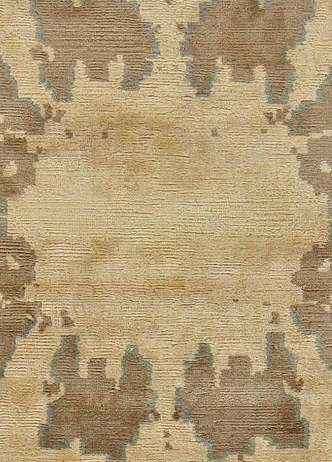 Tappeto astratto contemporaneo in seta beige marrone realizzato a mano da Doris Leslie Blau.
Dimensioni: 4'0