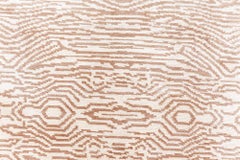Contemporary Abstract Beige With Tan Silk Carpet "Contoura" by Doris Leslie Blau