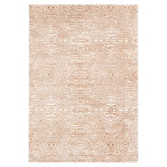 Contemporary Abstract Beige With Tan Silk Carpet "Contoura" by Doris Leslie Blau