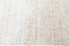 Contemporary Abstract Beige With Tan Silk Runner "Cracked Ground"