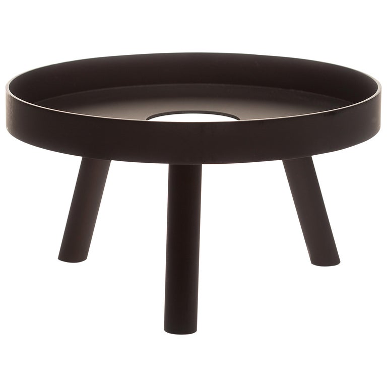 Contemporary Abstract Black Small Serving Tray Decorative Sculpture in