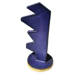 Contemporary Abstract Blue and Violet Geometric Sculpture, 2019