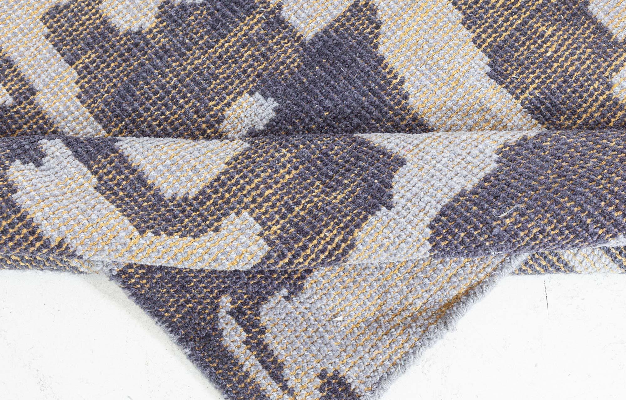 Contemporary Abstract Blue Purple Flat Weave Rug by Doris Leslie Blau In condizioni Nuovo in vendita a New York, NY