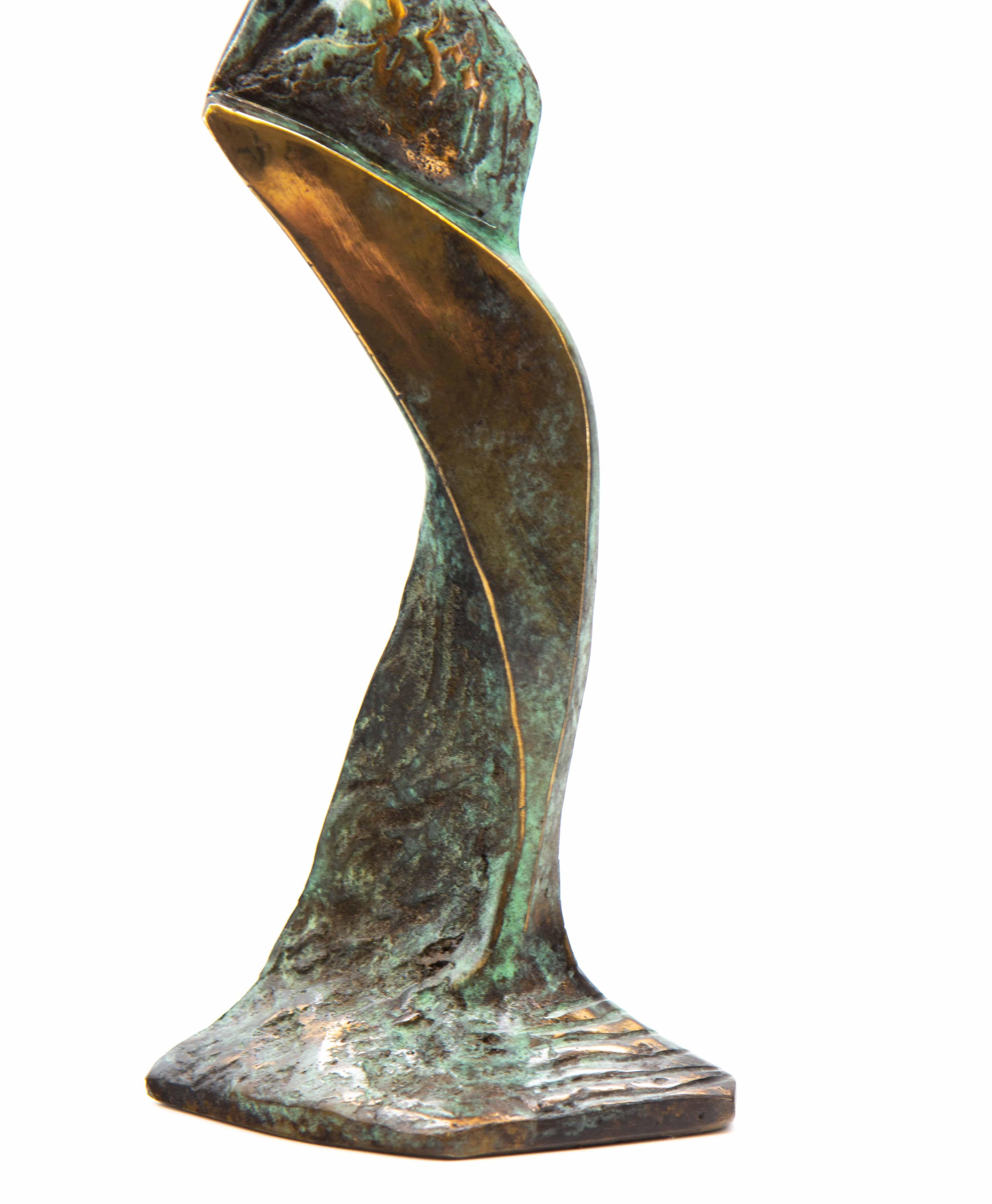 Patinated Contemporary Abstract Bronze of a Female Statuette by Stanislaw Wysocki For Sale